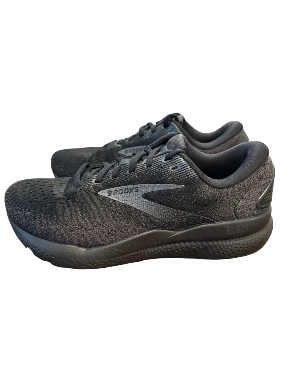 Brooks Ghost 16 Mens 8.5 Wide Shoes Black Running Sneaker Gym Cushion Walking